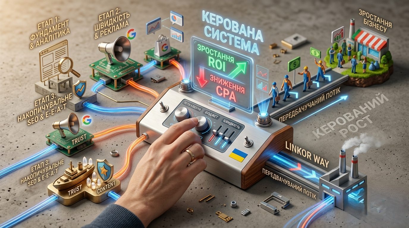 Як 3-етапна система Linkor System перетворює ваш сайт на генератор продажів